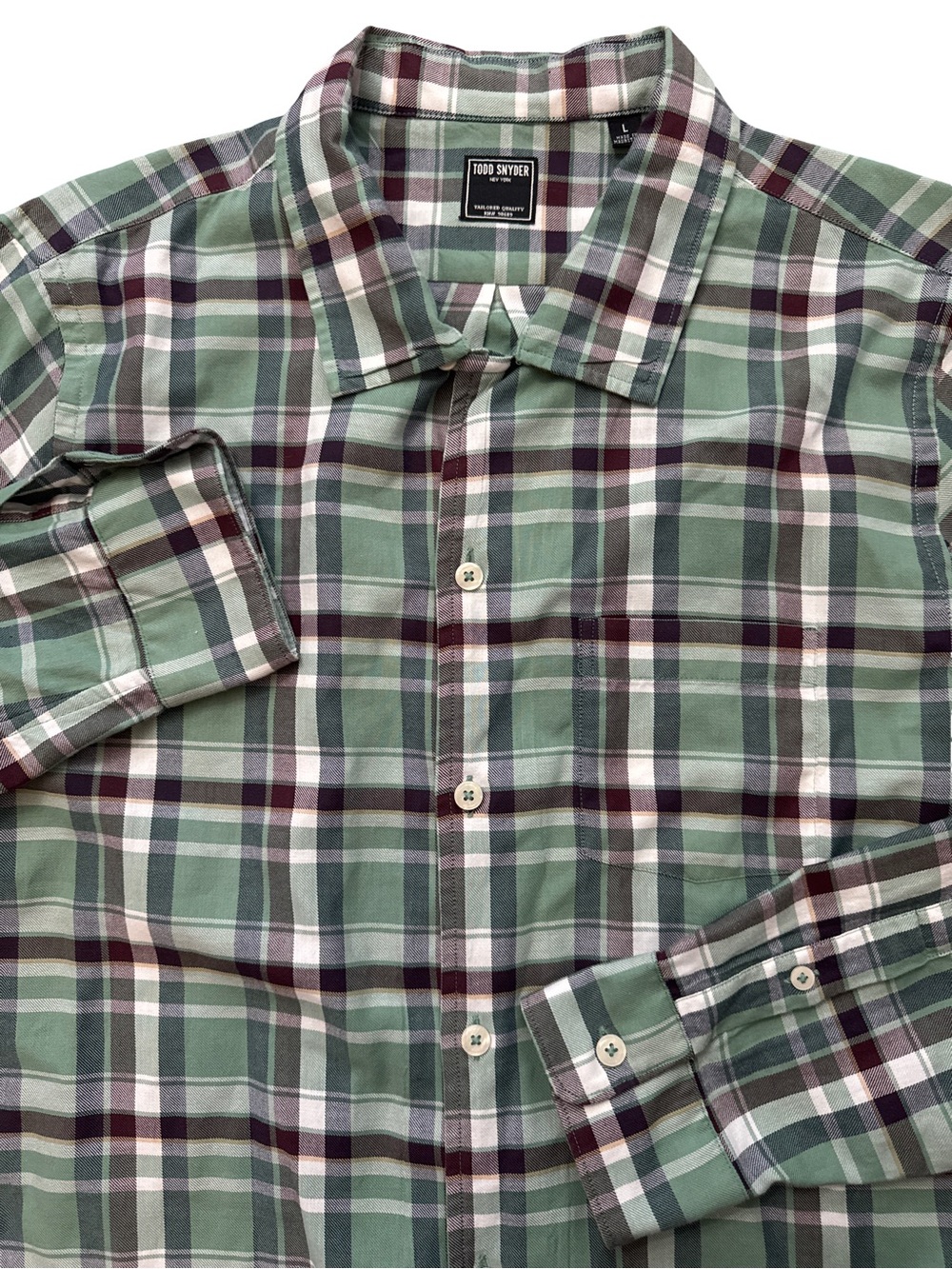 Todd Snyder NY‎ Men's 100% Cotton Plaid Multicolored Men’s Size Large Button Up
